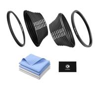 Set di adattatori per anelli filtranti da 18 pezzi -9 anelli di aumento e 9 anelli di riduzione per filtri obiettivo, paraluce e convertitori di obiettivi -Include 4 panni in microfibra per la pulizia