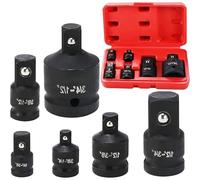 Set di adattatori per avvitatore a percussione 1/4 3/8 1/2 3/4 Riduttore per presa con custodia resistente Kit di conversione driver Meccanico 8pcs