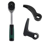 Set di Adattatori per Chiavi a Piede di Porco, 1/2 Pollice Testa Adattatrice per Piedeporco a Cricchetto + L Forma Testa Adattatrice per Piede di Porco + 1 Chiave, per Spazi Ristretti (Nero)