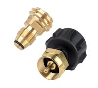 Set di adattatori per gas propano in ottone per bombole da 0,5 kg, 2 pezzi | Questo kit adattatore in ottone consente di riempire facilmente bombole di gas da 0,5 kg senza attrezzi.