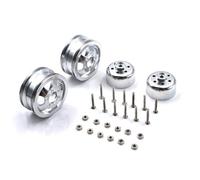 Set di adattatori per mozzo ruota in metallo scala 1:16, mozzi argento con accoppiatori corti per connessione esagonale da 5 mm, compatibile con aggiornamenti WPL RC Army Truck