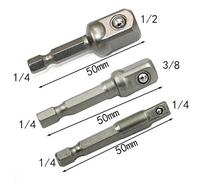 Set di adattatori per prese in acciaio al cromo vanadio con codolo esagonale 1/4 "3/8" 1/2 "strumenti di prolunga set di barre utensili elettrici TF003