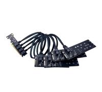 Set di adattatori per schede host PCIE da SFF-8643 a 4 porte | Layout di connessione di archiviazione a quattro vie con cavi intrecciati e 4 schede separate per editing video e costruzioni