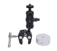Set di adattatori per staffa per morsetto satellitare Kit di staffa per morsetto regolabile in lega di alluminio per mini palo per Kit di installazione satellitare mobile per (Adattatore argento)