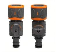 Set di adattatori per tubo da giardino con valvola Waterstop, raccordi per rubinetto da 1/2 e 3/4 pollici, per lavaggio auto e prato (2 pezzi)