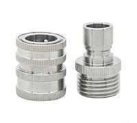 Set di adattatori per tubo da giardino in acciaio inox da 3/4", per installazione rapida e fissaggio sicuro in operazioni di pulizia pesanti +