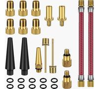 Set di adattatori per valvole Presta, Schrader e Dunlop, pompe ad aria e compressori per biciclette.