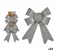 Krist+ Set Di Addobbi Di Natale Fiocco Argentato Pvc 15 X 2 X 18 Cm (24 Unità) S