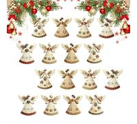 Set di Addobbi Natalizi 16 Pezzi Ciondoli Religiosi In Legno Vintage 2D | Decorazioni per Casa e Albero delle Feste Invernali Per Figlia Nonna Soggiorno Camera Da Letto Ufficio Porta