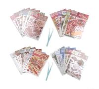 Set di adesivi 3D fai da te, 24 pezzi, con pinzette | Include 2 pinzette, strumento di posizionamento preciso, facile applicazione, lavorazione senza frustrazione
