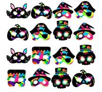 Set di adesivi a mano per bambini, per la produzione di carte di graffio arcobaleno, maschera antigraffio per Halloween Carnevale (24)