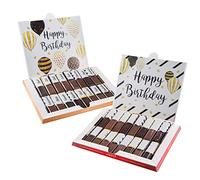 Set di adesivi adatti per cioccolato Merci, per il compleanno, con adesivi prestampati e bianchi, autoadesivi, articolo creativo, personale, cioccolato non incluso, dv_786