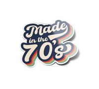 Set di adesivi adesivi in vinile "Made in the 70's" retrò anni '70, resistente all'acqua e UV, decorazione per anno di nascita, vintage, data di moda, per computer e bottiglia e auto, decorazione