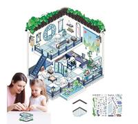 Set di adesivi | Adesivi per la casa fatti a mano per la stanza dei cartoni animati | Adesivi impermeabili per la casa, giocattolo educativo per famiglia, amici, casa, educazione prescolare