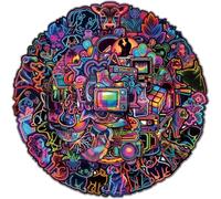 Set di adesivi con graffiti al neon, vintage, graffiti, decalcomanie al neon, per skateboard, laptop, valigia, casco, moto, auto, bicicletta, computer (100 pezzi)