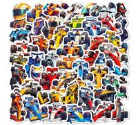 Set di adesivi da corsa per bambini e adolescenti, 50 pezzi, formula auto, impermeabili, in vinile, per laptop, skateboard, valigia, casco, auto, bicicletta, bicicletta, scrapbook