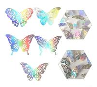 Set di adesivi da parete a forma di farfalla, in plastica, realistici, per soggiorno, camera da letto, feste e aule, decorazione per la casa (K)