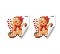 Set di adesivi da parete in PVC per WC con motivo natalizio e biscottini, luminosi, 2 pezzi