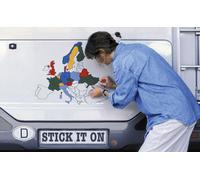 Set di adesivi europa per roulotte / camper 60 x 50 cm colorati
