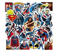 Set di adesivi fai-da-te Justice League - 50 decalcomanie in vinile impermeabili per personalizzare laptop, caschi e chitarre. Adesivi dei supereroi DC come Superman, Wonder Woman e Batman, perfetti p