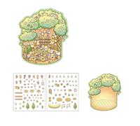 Set di adesivi interattivamente per casa dei fiori per bambini, sicuri per progetti artigianali in PET con scena accatastata creatività scena dei cartoni animati adesivi