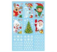 Set di adesivi natalizi per finestre in PVC, con 268 pezzi riutilizzabili, tra cui elfi, renne e pupazzi di neve, per decorare camere dei bambini, aule e uffici durante le festività natalizie