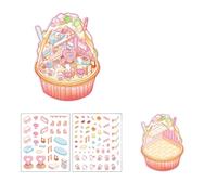 Set di adesivi paesaggistici per bambini, scena creativa, attività artistiche, con PET riutilizzabile e pinzette, confezione segreta