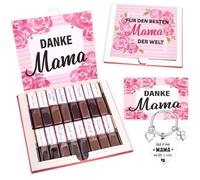 Set di adesivi per il compleanno della nonna, adatti per Merci, cioccolato, 250 g, con adesivi prestampati e vuoti, biglietto di auguri + come avere portachiavi