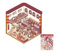 Set di adesivi per la casa, con scene dei cartoni animati, adesivi fatti a mano, giocattolo educativo in miniatura, impermeabile, per l'educazione prescolare, Capodanno, San , Zuh