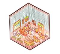 Set di adesivi per la casa in miniatura, scene di cartoni animati con effetto | Crea i tuoi adesivi per scenari, piccole scene adesive per la casa degli animali domestici per bambini e adulti,