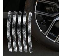 Set di adesivi per pneumatici e mozzi ruota in diamante artificiale, strisce decorative di avvertimento alla moda, universali per auto, motociclette, tricicli e biciclette, facile installazione, migli