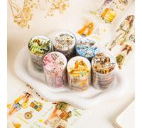 Set di adesivi per scrapbooking, 6 rolls Bullet Journal Accessori Stickers Girls Travel Themed PET Washi Tape Aesthetic Stickers Decorative for Journal Accessori,Notebook,Photo Album,Fai da te (Travel