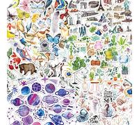 Set di adesivi per scrapbooking da 240 pezzi adesivi vintage, 6 adesivi a tema natura con adesivi per album di piante, animali, pianeti e altro per album, artigianato, diari di proiettili, laptop