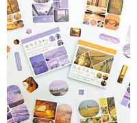 Set di adesivi per scrapbooking e journaling, 80 pezzi in stile INS tema paesaggio, adesivi Washi per scrapbooking, diario di riciclo, pianificatore, diario, taccuino, decorazione per fotogrammi (The