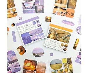 Set di adesivi per scrapbooking e journaling, 80 pezzi in stile INS tema paesaggio, adesivi Washi per scrapbooking, diario di riciclo, pianificatore, diario, taccuino, decorazione per fotogrammi (The