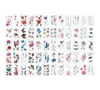 Set Di Adesivi Per Tatuaggi Da 2 Fogli, Adesivo Per Tatuaggi Floreali, Adesivo Per Tatuaggi Farfalla, Adesivo Per Tatuaggi Impermeabile, Adesivo Per Tatuaggi Temporanei