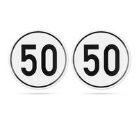 Set di adesivi velocità con 50 KM/H, 2 pz, Ø 20 cm, pellicola autoadesiva, adesivo esterno, adesivo Tempo per rimorchi, camion, autobus, macchine agricole, caravan, set di adesivi velocità auto