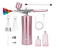 Set di aerografi da 30 PSI con compressore senza fili con ugello da 0,3 mm per decorazione di torte e pittura artigianale di trucco