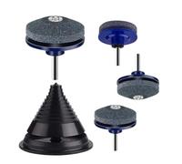 Set di affilatrice e bilanciatore per tosaerba: include 4 pietre per affilare e 1 bilanciatore per attrezzi da prato e da giardino(Blue)