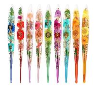 Set di aghi a uncinetto, 9 pezzi, ganci in resina con motivo floreale, strumento per tessitura di fili | kit di uncinetto e aghi per maglieria, per copertine scialli cappelli sciarpe