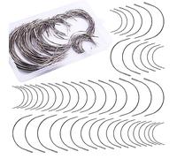 Set di aghi curvi da 120 pezzi, ago da cucito curvo in 6 misure, aghi curvi, spillo per parrucca C per realizzare parrucche fai-da-te e cucito a mano tappezzeria moquette pelle riparazione tela