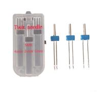 Set di aghi doppi per macchine da cucire, 2 mm, 3 mm, 4 mm, in acciaio inox, doppio perno per orlatura di tessuti a maglia, accessori per cuciture parallele, aghi decorativi per maglia
