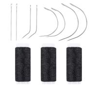 Set di aghi e fili per capelli, set di aghi per tessitura, strumenti professionali per extension per capelli, set di fili da cucito e aghi, filo nero con 8 aghi per cucire capelli, extension per