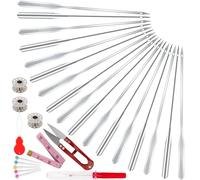 Set di aghi universali per macchina da cucire, aghi standard per macchine da cucire domestiche, misure HAX1 65/9, 75/11, 90/14, 100/16, 110/18, WOILLIO compatibili con Singer, Brother, Janome, Varmax