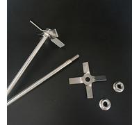 Set di agitatori a paletta a quattro pale in acciaio inossidabile da 1 pezzo for miscelazione da laboratorio - Pala a croce in acciaio inossidabile 304 con asta di agitazione(10cm)