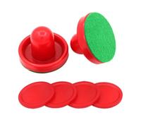 Set di Air Hockey Pushers e Paddles 96mm 16 Pezzi Rosso | Plastica, Design Ergonomico e Presa Confortevole, per Game Room e Match Competitivi, Kit Accessori Tavolo