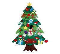 Set di alberi di Natale in feltro, alberi di fai-da-te con stringa di luci a LED da 3 metri | Decorazioni da appendere alla parete per porte e finestre. Regali di Natale per ragazzi e ragazze