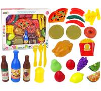Set di alimenti plastici 30 pz con frutta e patatine