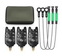 Set di Allarmi Morso Digitale e Oscillatori Allarme a Catena Attrezzatura da Pesca con Indicatore LED Scatola Stoccaggio per la Notturna