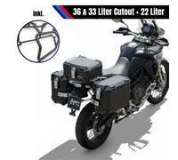 Set Di Alluminio E Supporto Nero Per Suzuki DL 650 22L E 36L+33L Cutout